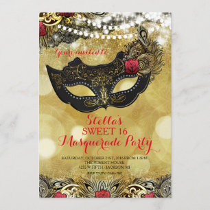 INVITATIE VAN MASQUERADE-PARTIJEN KAART