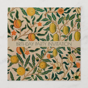 INVITATIE VAN WILLIAM MORRIS BIRTHDAY PARTIJ KAART