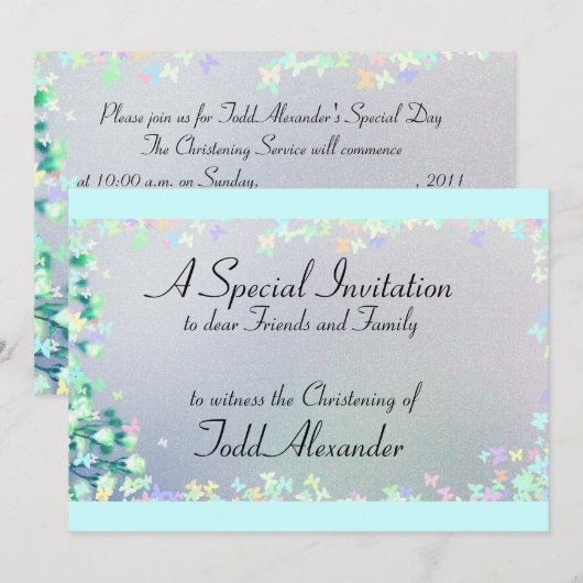 Invitaties Baptism Christening Sjablonen (Voorkant / Achterkant)