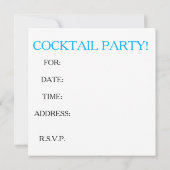 INVITATIES VAN COCKTAIL-PARTIJEN, het leven is kor Kaart (Achterkant)