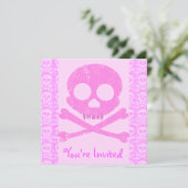 Invitaties van de roze huid kaart (Staand voorkant)