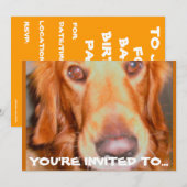 INVITATIES VAN DOGGIE BIRTHDAY-PARTIJ KAART (Voorkant / Achterkant)