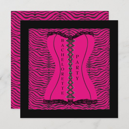 INVITATIES VAN MODERNE DIERAFDRUKBACHELORETTE KAART (Voorkant / Achterkant)