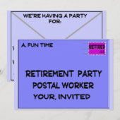 INVITATIES VOOR DE VERVANGING VAN POSTWERKER KAART (Voorkant / Achterkant)