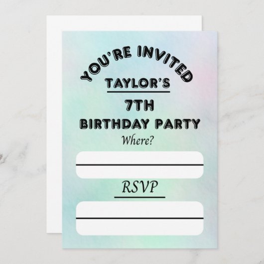 invitation (Devant / Derrière)