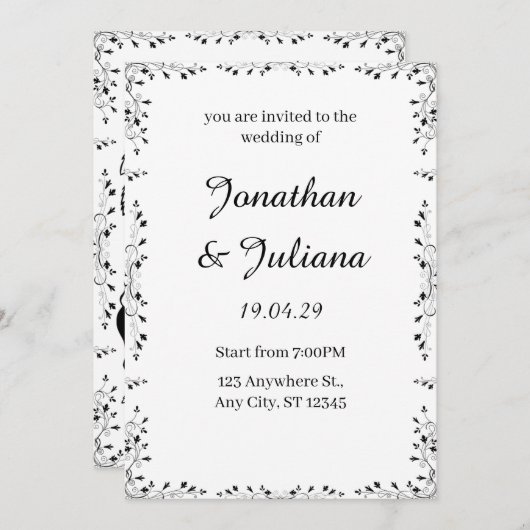 invitation (Devant / Derrière)