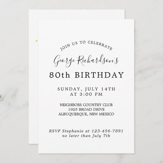 Invitation (Devant / Derrière)