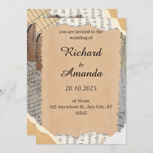 invitation (Devant / Derrière)