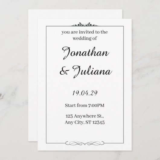 invitation (Devant / Derrière)