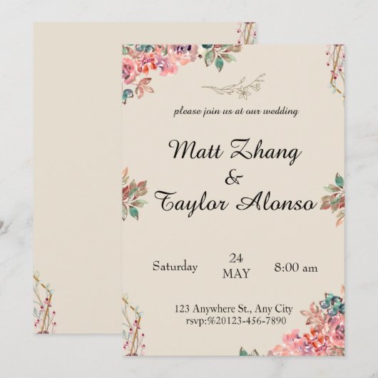 Invitation (Devant / Derrière)