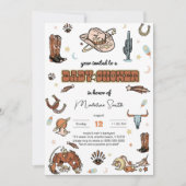 Invitation С de Western Rodeo Baby shower de owboy (Devant)