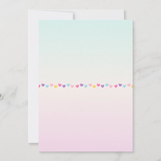 INVITATION かわいいピンクのゆるふわユニコーン♡女の子の誕生日パーティー (Dos)