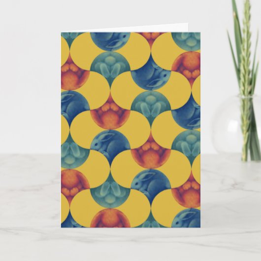 Invitation 二つ折りカード ウサギの模様  Card - Pattern of Rabbit - (Devant)