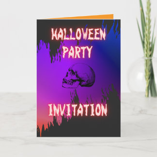 INVITATION 骸骨イラストのハロウィンパーティー用