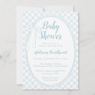 Invitation 001 Ciel Bleu Broderie Anglaise Vichy Baby Shower