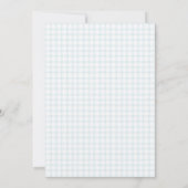 Invitation 001 Sky Dove Botanique Croix Gingham Baptême (Dos)