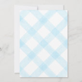 Invitation 002 Cerulean Blue Teddy Bear Gingham Baby Shower (Dos)