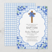 Invitation 003 Conception de Croix Rustique Fleur de Cobalt B (Devant / Derrière)