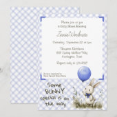 Invitation 004 Bleu Indigo • Fête de Bébé Some Bunny Spécial (Devant / Derrière)