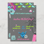 Invitation 004 Fête d'adolescente thème tendance vsco (Devant / Derrière)