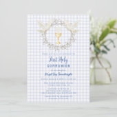 Invitation 004 Indigo Colombe & Chalice Gingham Première Comm (Debout devant)