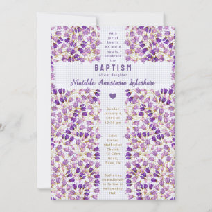 Invitation 004 Indigo Vitrail Gingham Baptême