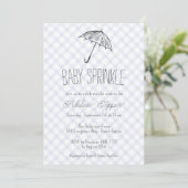 Invitation 004 Parapluie Moderne Bébé Sprinkle Gingham (Debout devant)