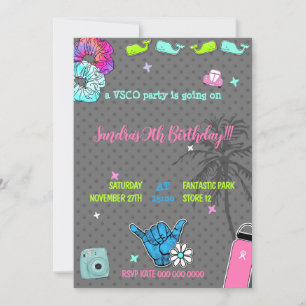 Invitation 004 Teenager girl's party vsco tendance thème