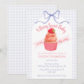 Invitation 005 Iris Baie Violette Douce Fraise Baby Shower (Devant / Derrière)
