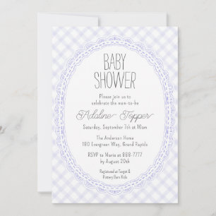 Invitation 005 Iris Broderie Anglaise Vintage Cadre Gingham B