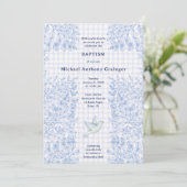Invitation 005 Iris Dove Botanique Croisé Gingham Baptême (Debout devant)