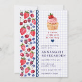 Invitation 005 Iris Gâteau Cupcake Fête Prénatale Tache Viole (Devant)