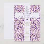 Invitation 005 Iris Jardin de Verre Cathédrale Gingham Baptêm (Devant / Derrière)