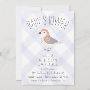 Invitation 005 Iris Mignon Oiseaux Floraux Toile de Jouy Baby