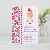 Invitation 006 Gâteau Cupcake Patch de Baie Violette Bébé Fêt (Debout devant)