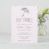 Invitation 006 Parapluie Moderne Gingham Bébé Sprinkle (Debout devant)