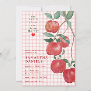 Invitation 007 Pomme rouge de nos yeux Baby Shower Gingham