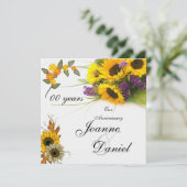 Invitation 00 Anniversaire Tournesols Fleurs (Debout devant)