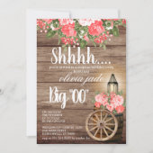 Invitation 00e anniversaire - Baril de bois et fleurs de cora (Devant)