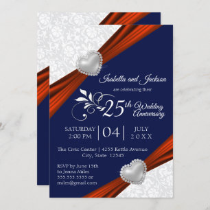 Invitation 00e anniversaire - Rouge, Blanc et Bleu