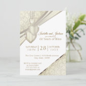 Invitation 00ème Design Anniversaire Crème Vintage (Debout devant)