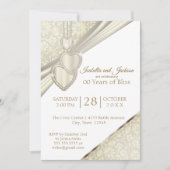 Invitation 00ème Vintage Crème Ivoire Anniversaire (Devant)