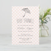 Invitation 011 Parapluie Gingham Bébé Terracotta Sprinkle (Debout devant)