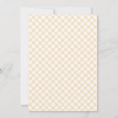 Invitation 012 Gingham Bébé Fête Naissance Ruban Fleuron Jaun (Dos)