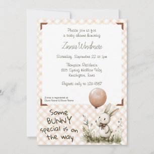 Invitation 014 Latte Marron • Some Bunny Baby Shower spécial