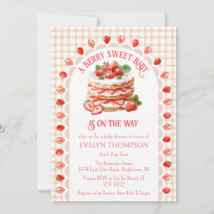 Invitation 014 Tarte aux fraises marron Latte Baby Shower