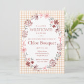 Invitation 014 Tasse Marron Fleur Sauvage Arc Bow Gingham Bab (Debout devant)