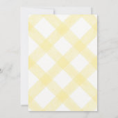 Invitation 015 Lemon Yellow Teddy Bear Gingham Baby Shower (Dos)