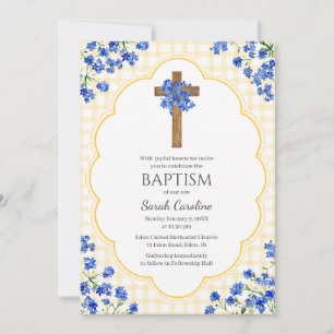 Invitation 016 Conception de croix rustique avec fleurs de so