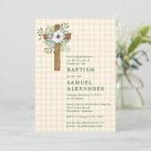 Invitation 016 Croix en bois de Marigold Rustique pour baptêm (Debout devant)